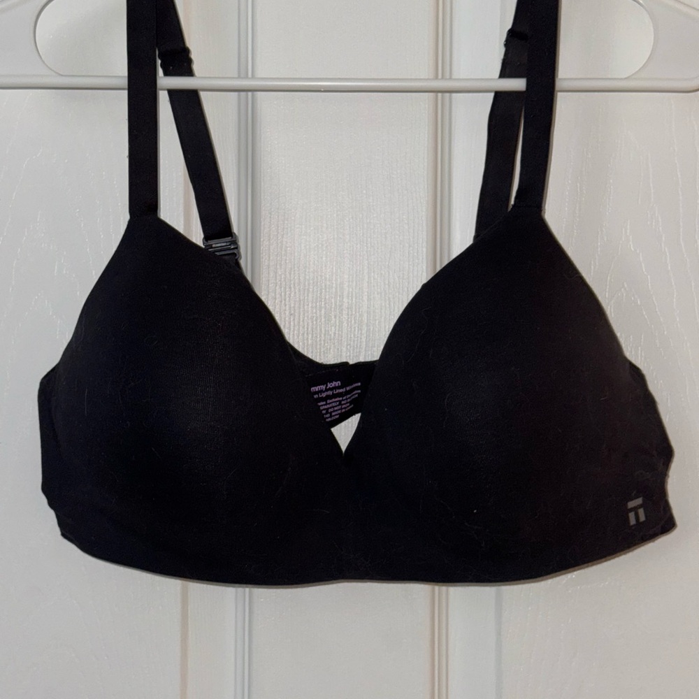 Tommy John Black Wireless Lightly Lined Bra